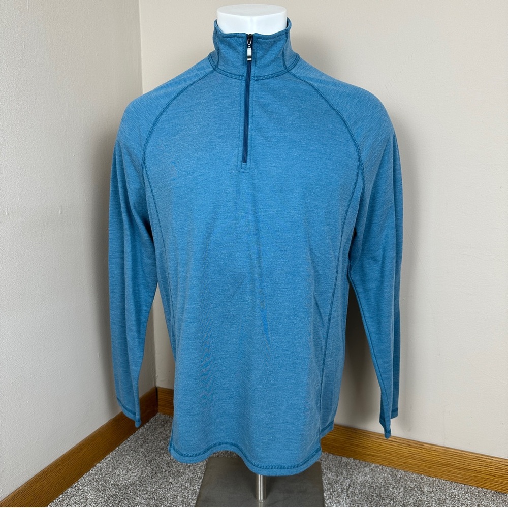 Paradise Collection Aqua Blue Quarter Zip Long Sleeve Pullover